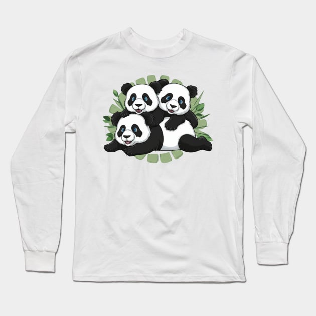 panda-lover Long Sleeve T-Shirt by WordsOfVictor